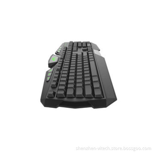Illuminated Multimedia Keyboard with 104 Standard Keys, 9 Game Keys, Multiple Languages